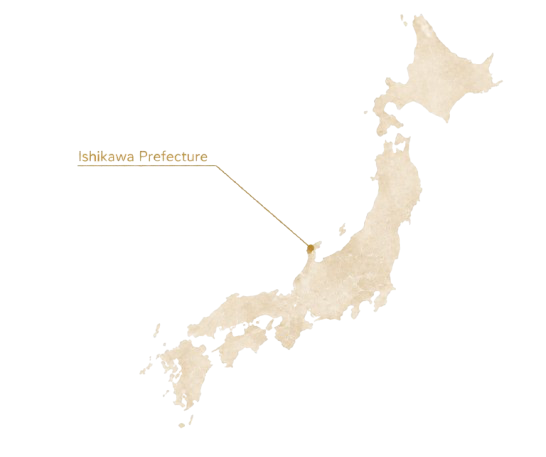Illustrated map of Japan highlighting Ishikawa Prefecture